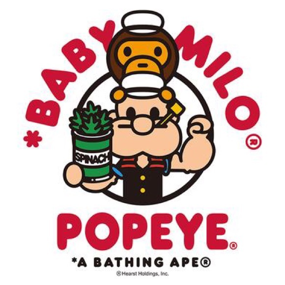 A Bathing Ape x Popeye Short Sleeve Raglan T-Shirt - Picture 9 of 11